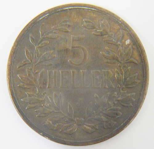 1908 German East Africa 5 Heller coin