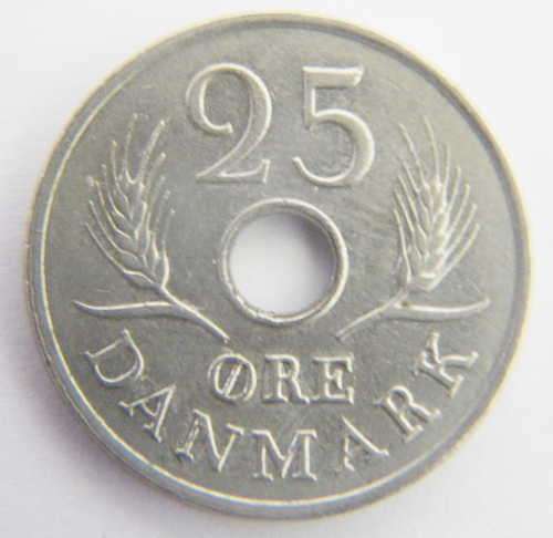 1967 Denmark 25 ore coin