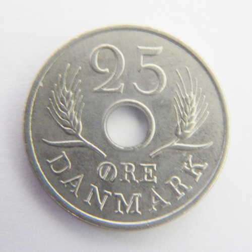 1967 Denmark 25 ore coin
