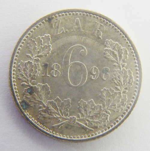 1896 ZAR Kruger 6d sixpence