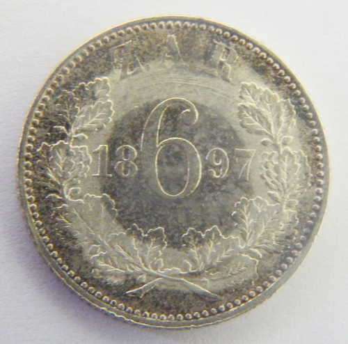 1897 ZAR Kruger 6d sixpence AU
