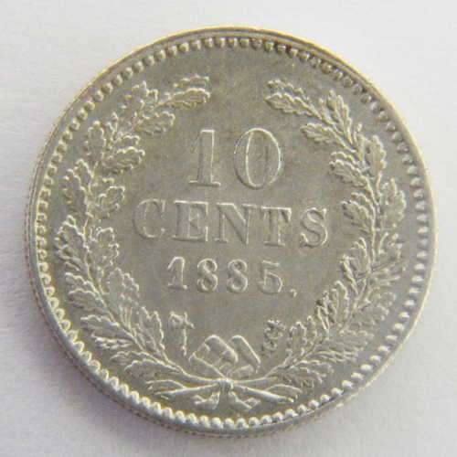 1885 Willem Netherlands 10 cent uncirculated