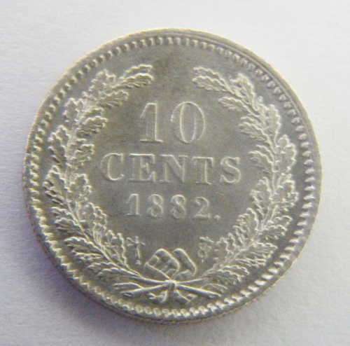 1882 Willem Netherlands 10 cent uncirculated