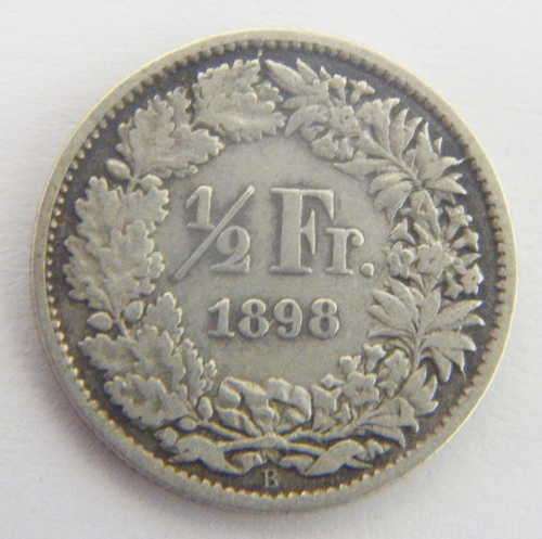 Switzerland 1898 Silver half franc VF+
