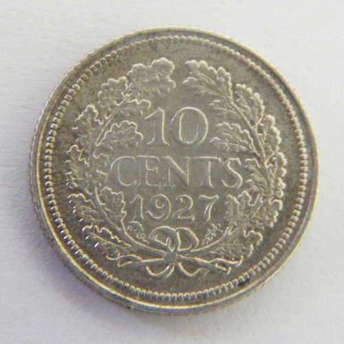 1927 Wilhelmina 10 cent XF