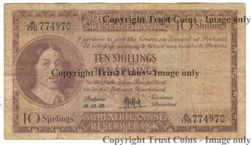MH de Kock third issue 10 shilling banknote - Eng over Afr