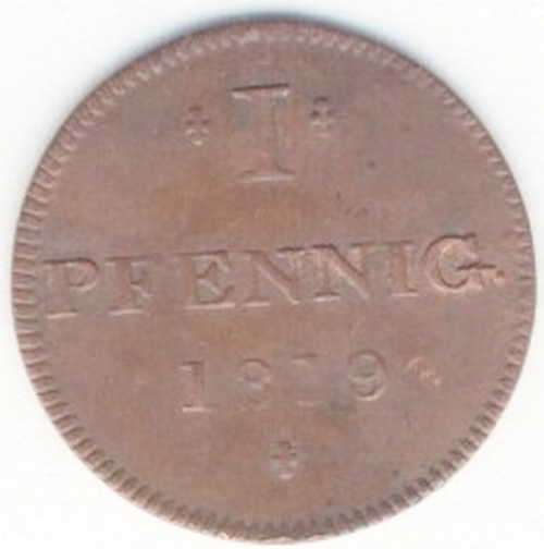 1819 German States Juden Pfennig