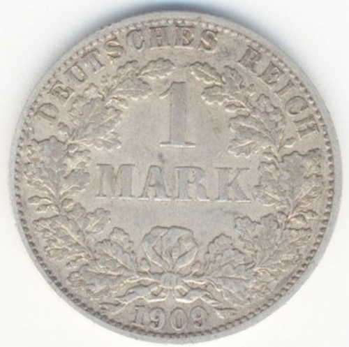 1909 Deutsches Reich 1 Mark - `A` mint mark