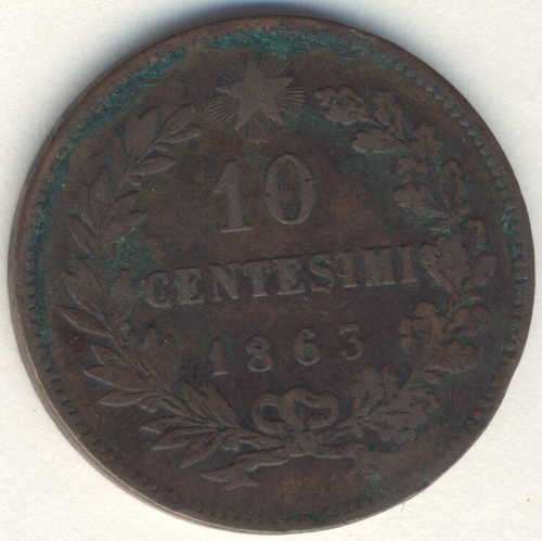1863 Italy 10 centesimi