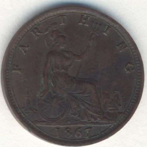 1867 Great Britain Farthing - XF