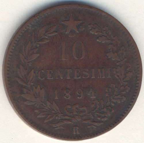 1894 Italy 10 centesimi - XF