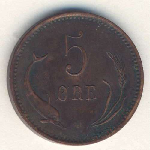 1874 Denmark 5 Ore - XF