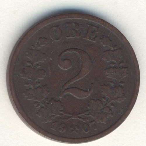 1907 Denmark 2 Ore - VF+
