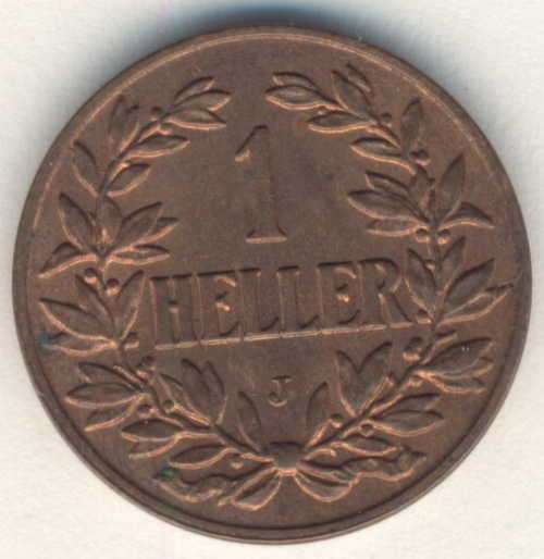 1905 German East Africa 1 heller - UNC