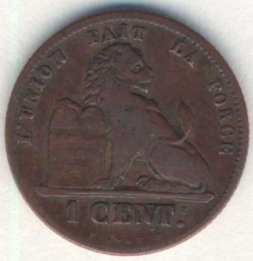 1856 Belgium 1 centime - Leopold 1