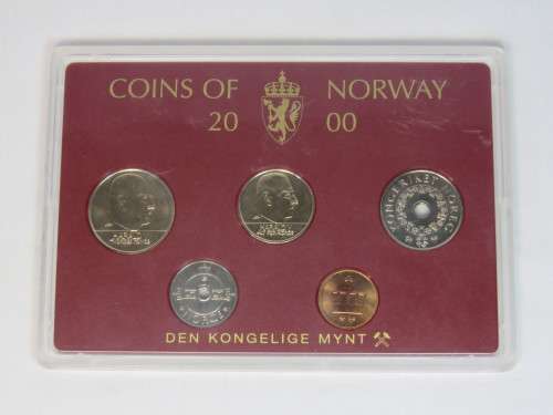 Coins of Norway 2000 coin set in slab