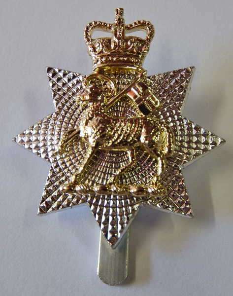 Great Britain Queen`s Royal Surrey Regiment cap badge - Slide