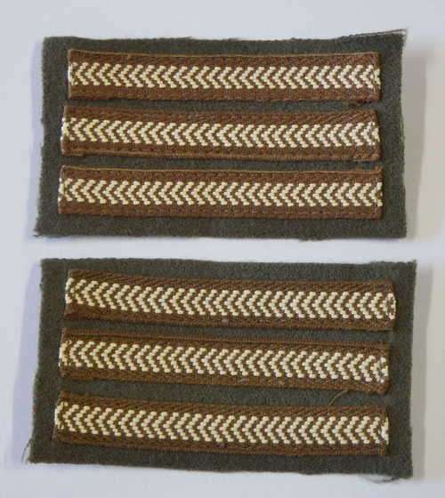 SWA Sergeant 3 stripes on green backing