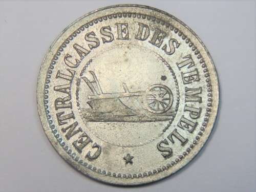 1880-1917 Palestine 40 Paras templar token - Nickel plated zinc