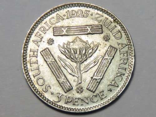 1925 Protea 3d three pence uncirculated top quality coin