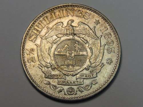 ZAR Kruger 1895 half crown AU - Top quality 2 1/2 shilling coin