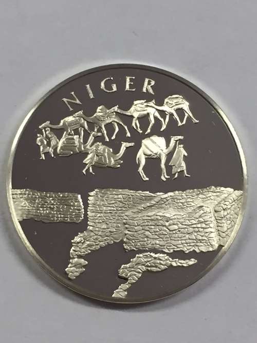 Niger United Nations proof sterling silver medallion - weighs 13.2 grams