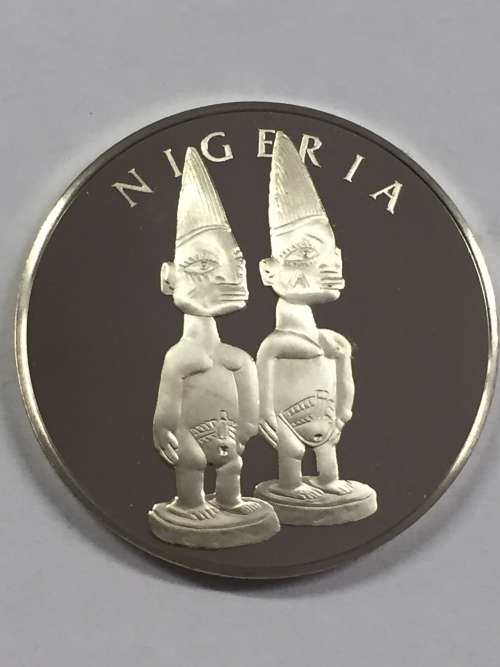 Nigeria United Nations proof sterling silver medallion - weighs 13.2 grams