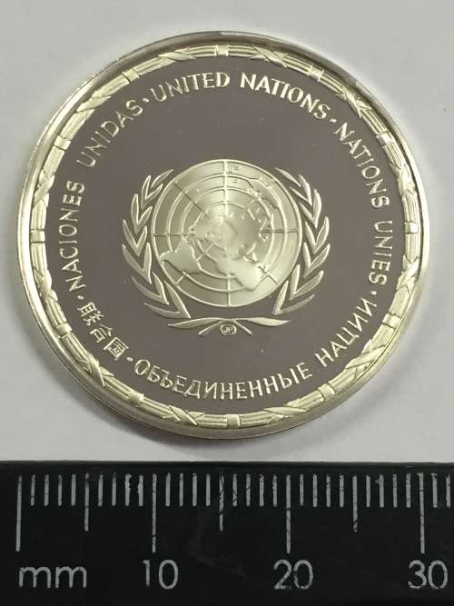 Jordania United Nations proof sterling silver medallion - weighs 13.3 grams