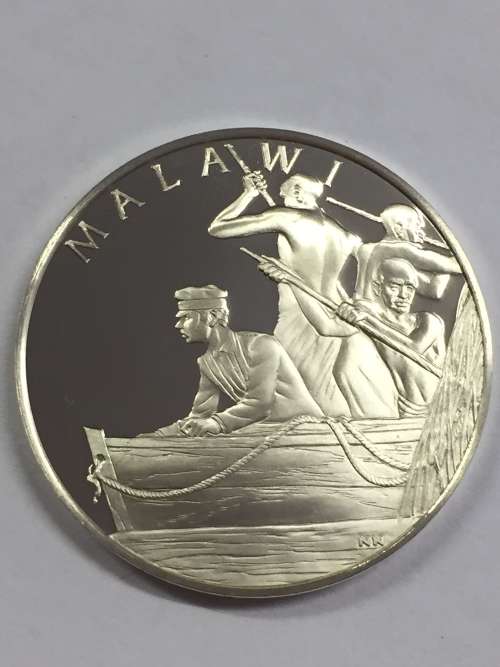 Malawi United Nations proof sterling silver medallion - weighs 13.3 grams