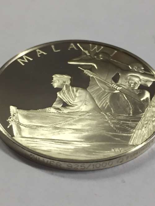 Malawi United Nations proof sterling silver medallion - weighs 13.3 grams