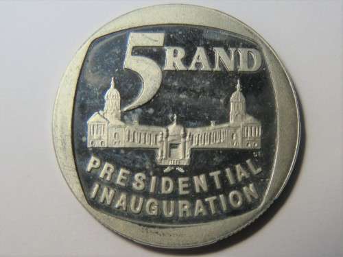 South Africa 1994 Inauguration proof R5 coin - Taken from FDC