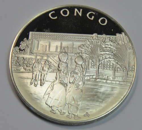 Congo United Nations proof sterling silver medallion - 13,4 Grams