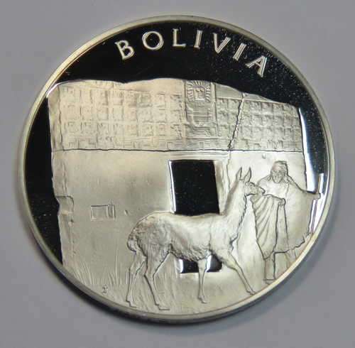 Bolivia United Nations proof sterling silver medallion - Weighs 13,3 grams