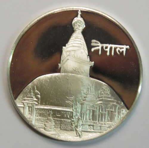 Nepal United Nations proof sterling silver medallion - 13,6 Grams