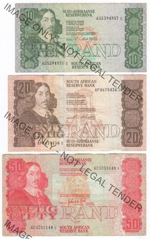 Lot of 8 old South Africa banknotes