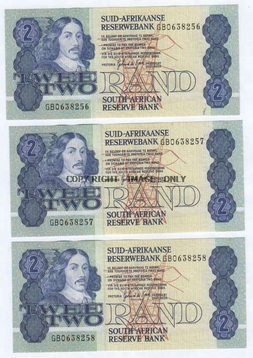 Lot of 5 Gerhard de Kock R2 banknotes - Consecutive numbers