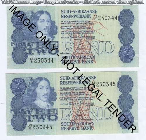 Second issue R2 notes - Lot of 2 consecutive number - Blue Tint notes - UNC
