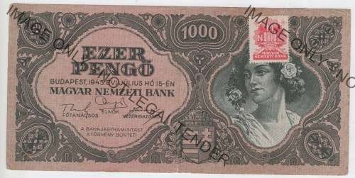 1945 Hungary 1000 Pengö banknote