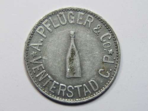 A.PFluger and Co Venterstad 3d bottle store token