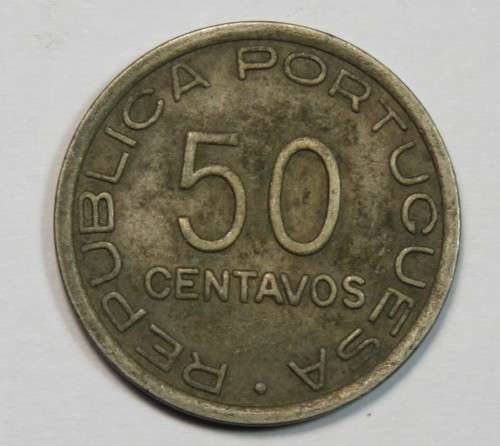 1936 Mozambique 50 Centavos coin