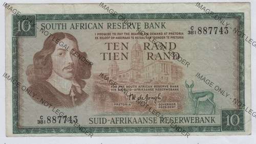 De Jongh R10 note - printed very low