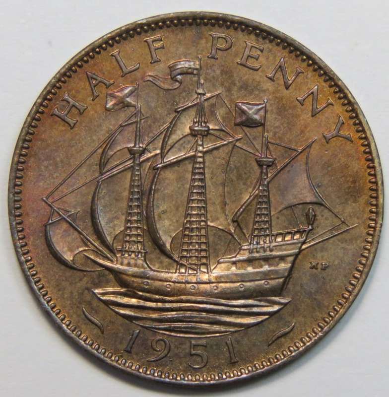 1951 Proof half penny