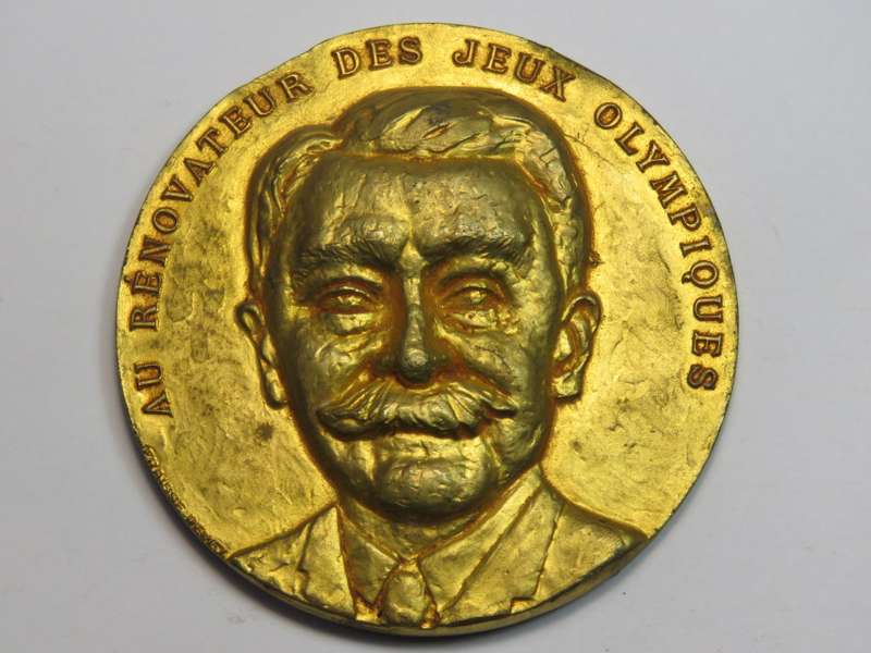 Medal for founder of the new Olympic games 100 years and 50 years olympic committees