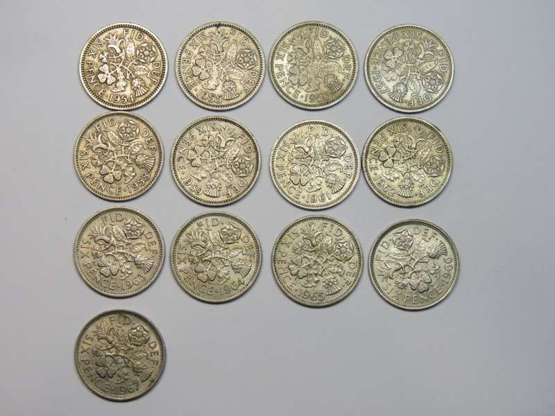1954 - 1966 Elizabeth II Sixpences No 1960