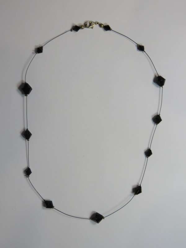 Black Swarovski crystal necklace