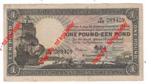 MH de Kock 1945 One Pound - VF