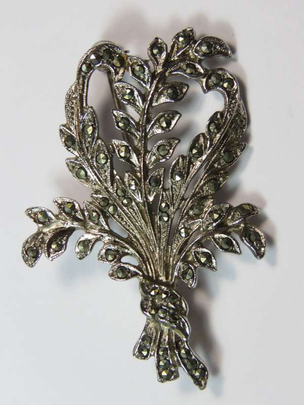 Old Marcasite brooch - excellent with all stones