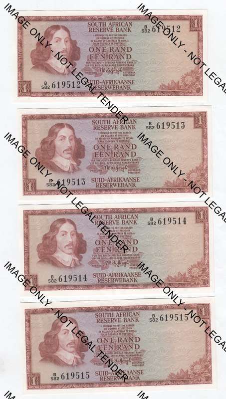 TW de Jongh 1975 Lot of 45 R1 banknotes with consecutive numbers - Some creases