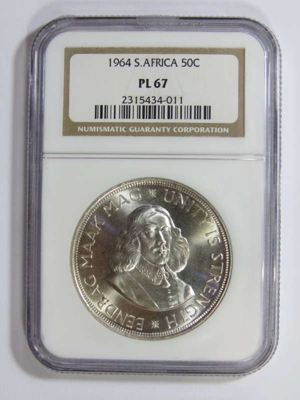 NGC graded 1964 PL67 silver 50 c . What a coin !
