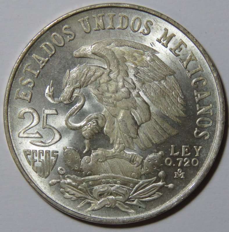 Mexico 1968 silver 25 pesos - Brilliant UNC
